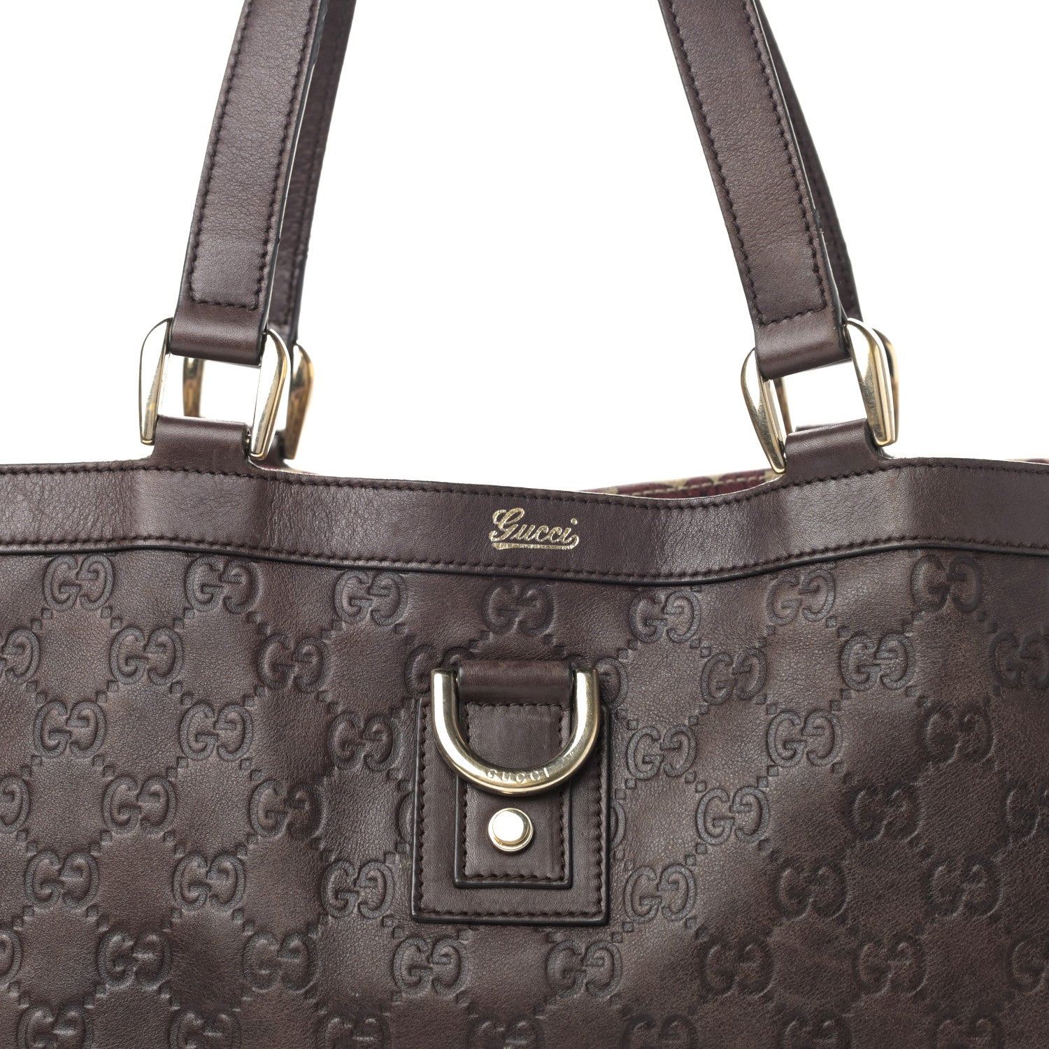 Gucci Guccissima Large Abbey Tote Dark Brown 9 of 13
