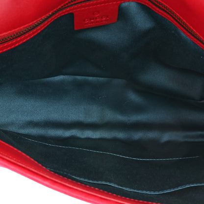 Gucci Velvet Matelasse Medium GG Marmont Shoulder Bag Hibiscus Red 5 of 17