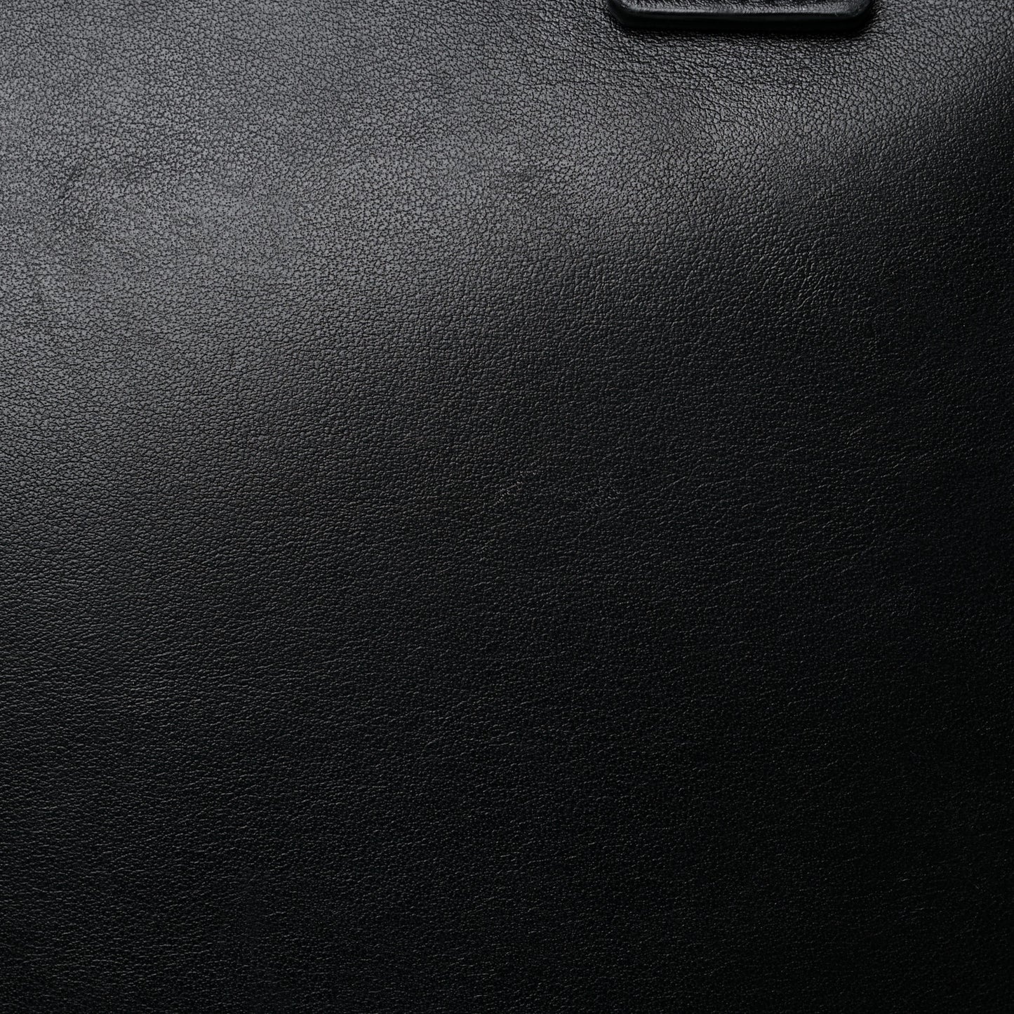 Calfskin Patch Embellished Museum Flat Briefcase Black