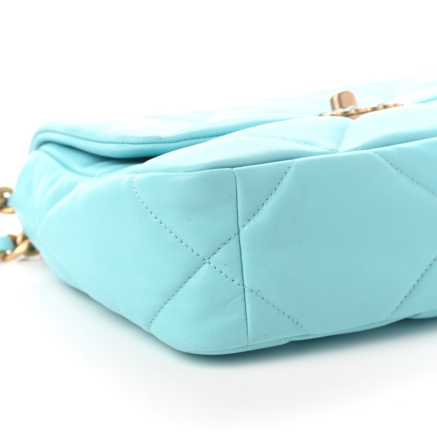 Chanel Shiny Lambskin Quilted Medium Chanel 19 Flap Light Blue 8 of 9