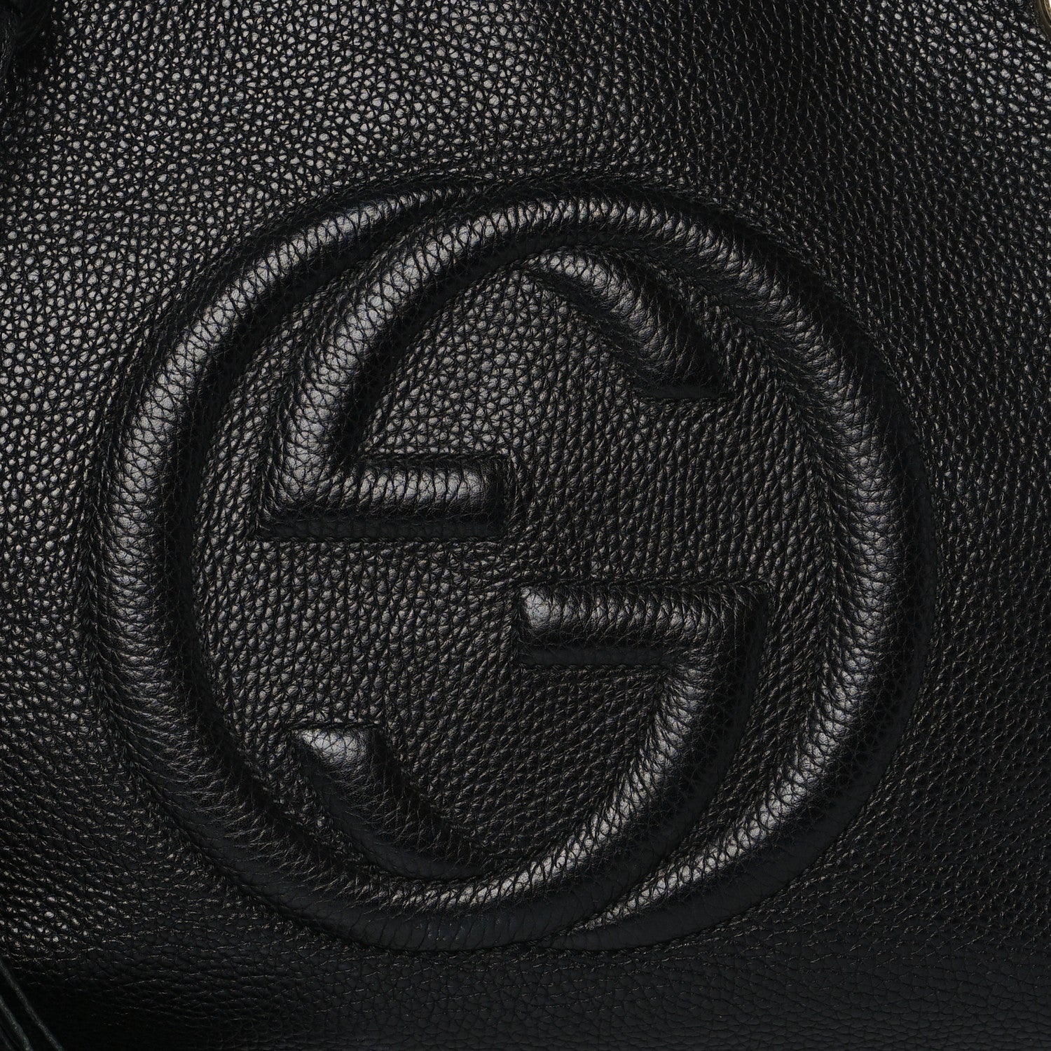 Gucci Pebbled Calfskin Medium Soho Chain Shoulder Bag Black 8 of 10