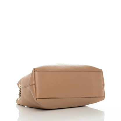 Gucci Pebbled Calfskin Medium Soho Chain Shoulder Bag Rose Beige 4 of 7