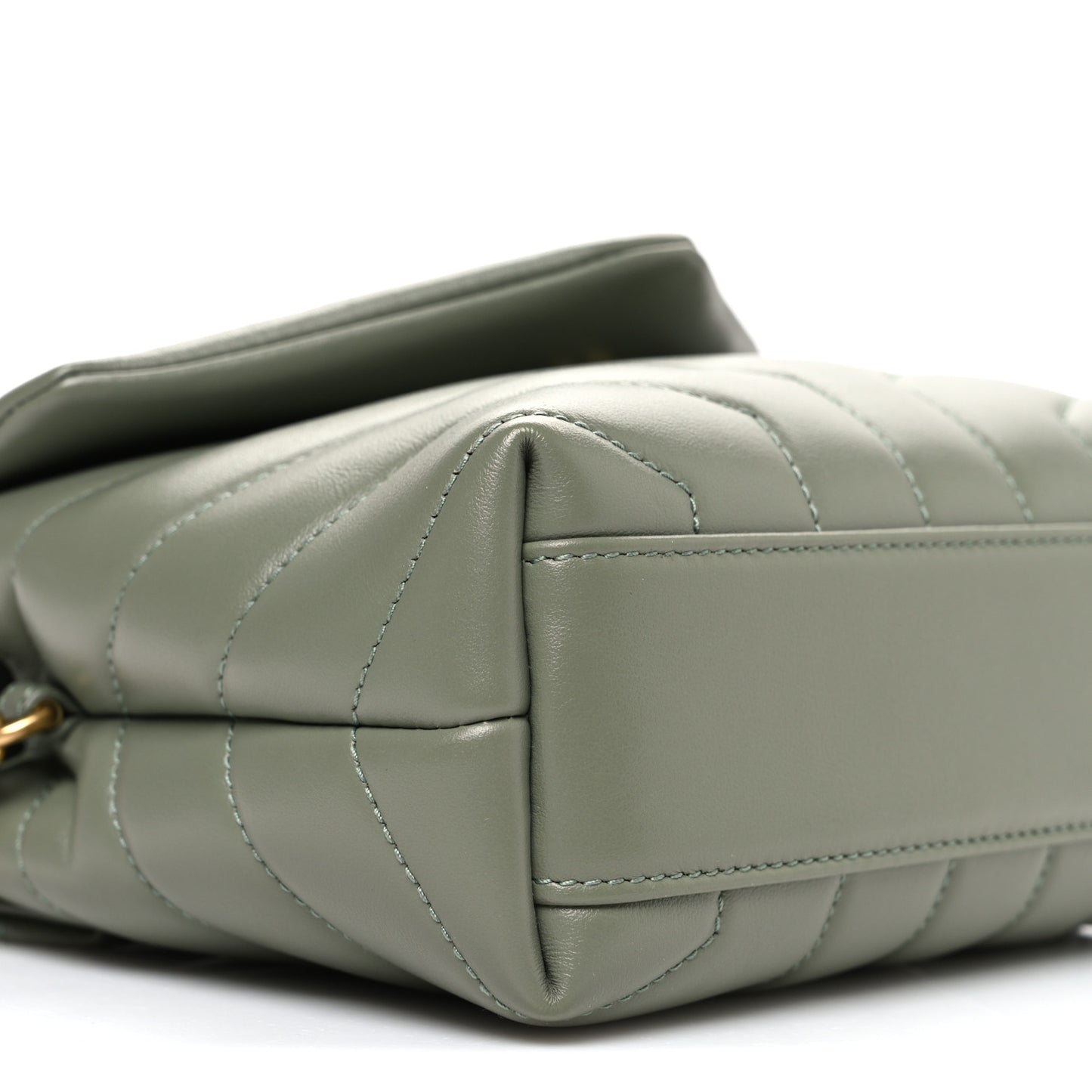 Calfskin Y Quilted Monogram Toy Loulou Crossbody Bag Light Sage