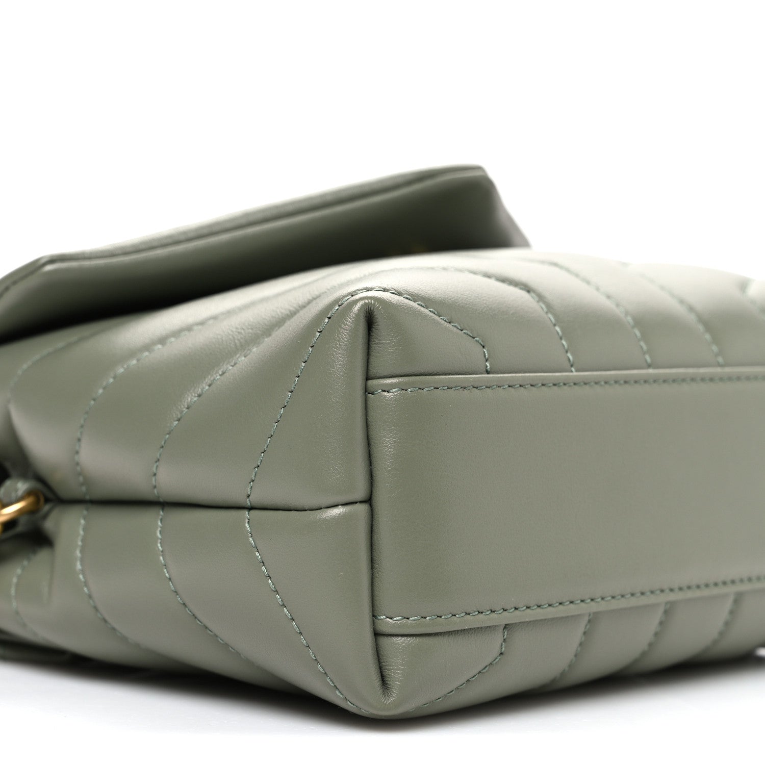 Saint Laurent Calfskin Y Quilted Monogram Toy Loulou Crossbody Bag Light Sage 9 of 11