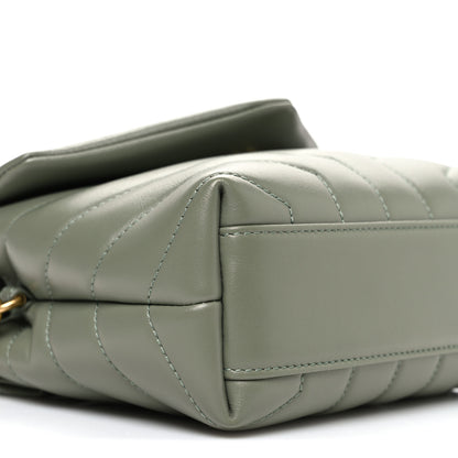 Saint Laurent Calfskin Y Quilted Monogram Toy Loulou Crossbody Bag Light Sage 9 of 11