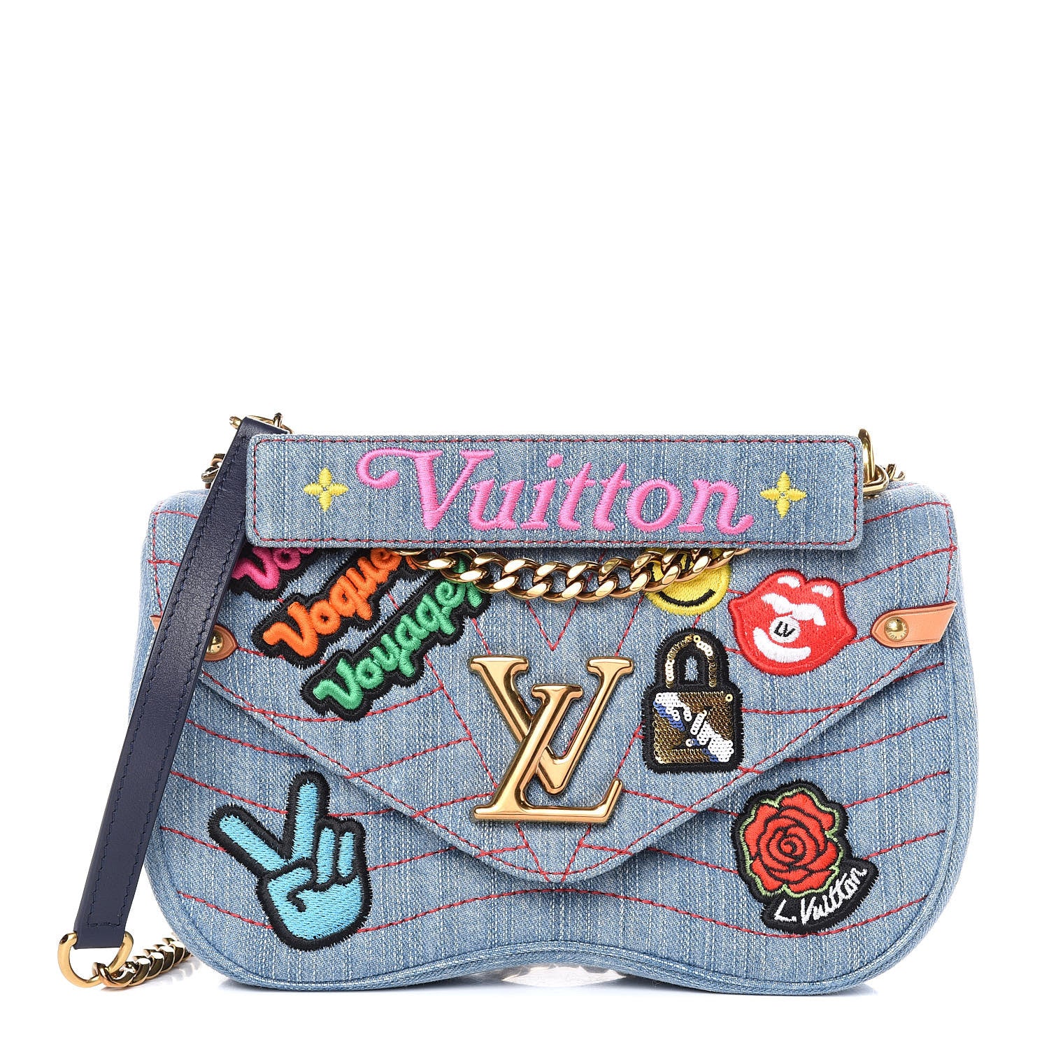 Louis Vuitton Denim New Wave Chain MM Blue 1 of 10