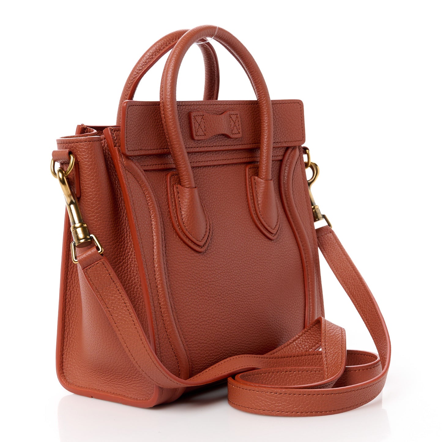 Drummed Calfskin Nano Luggage Lychee