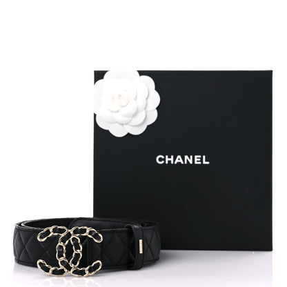 Chanel Calfskin Quilted CC Chain Belt 85 Black 7 of 7