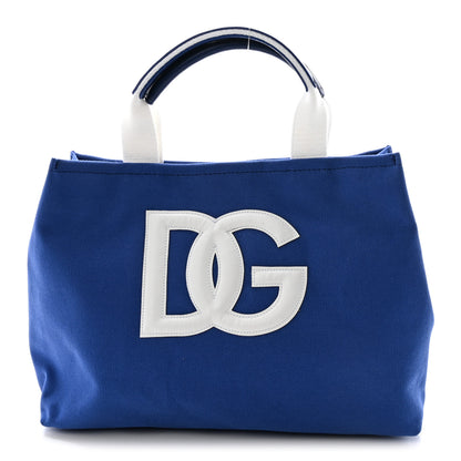 Dolce & Gabbana Canvas Mini DG Logo Shopper Tote Bluette 1 of 9