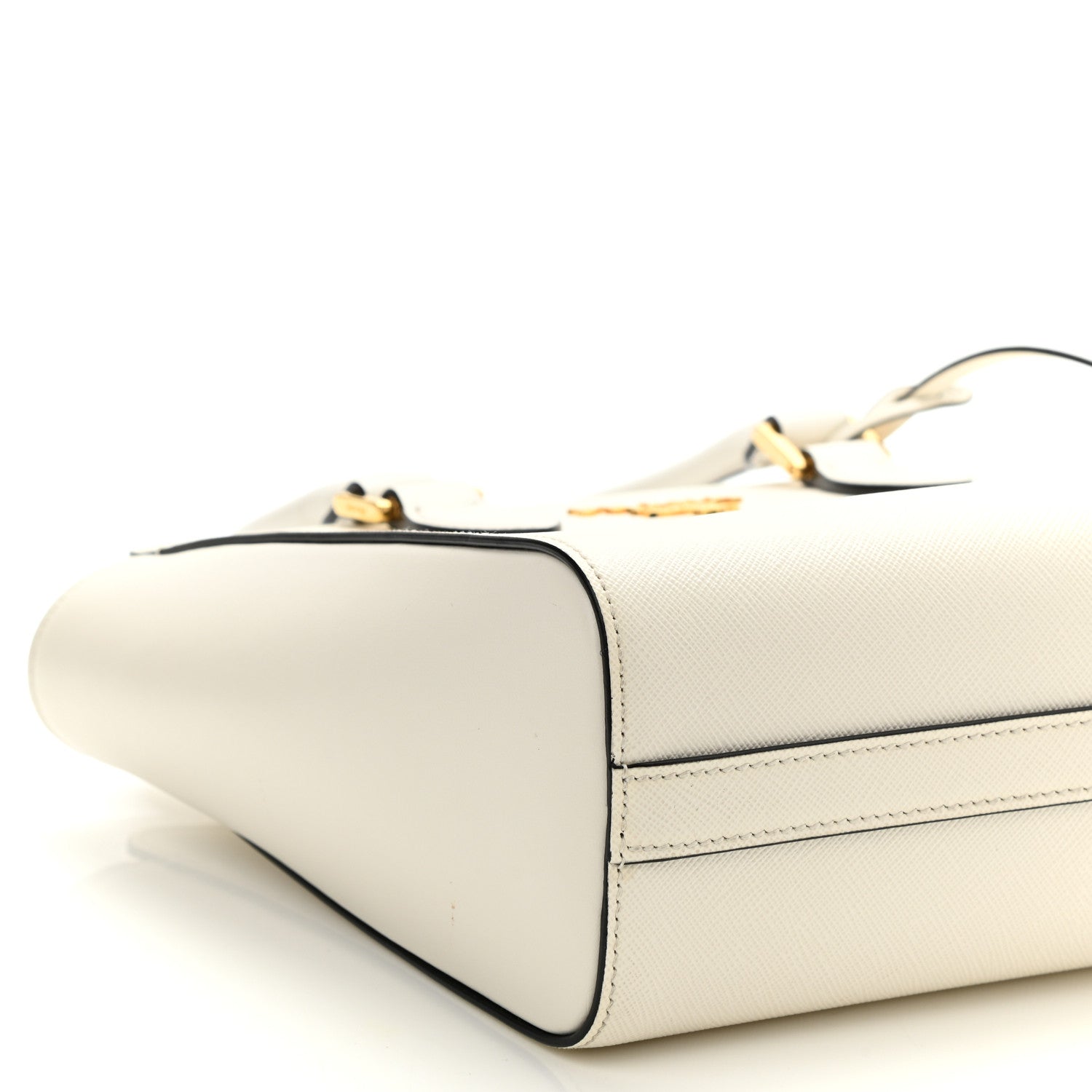 Prada Saffiano Soft Calfskin Small Zippered Tote White 9 of 10