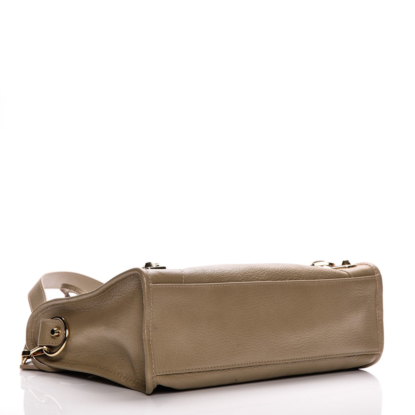 Chevre Gold Metallic Edge Hardware S City Beige Latte