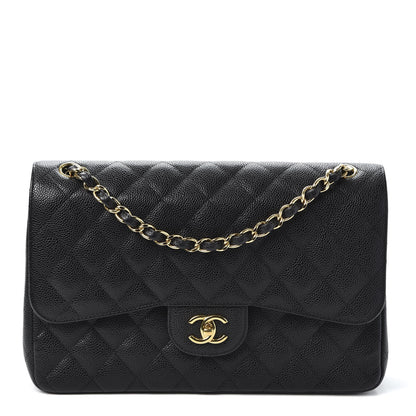 Chanel Caviar Quilted Jumbo Double Flap Black 1 of 9