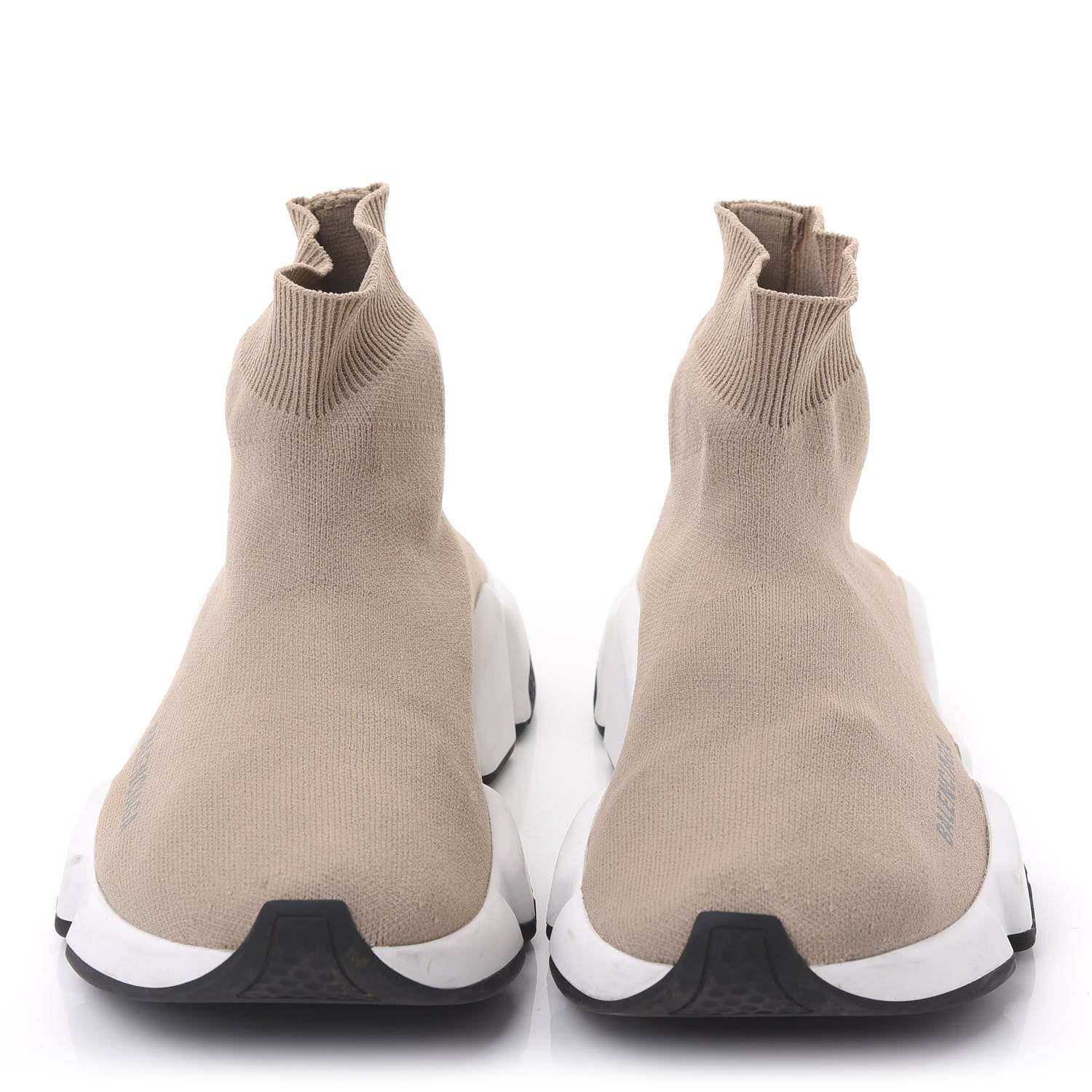 Balenciaga Neoprene Knit Bi-Color Sole Womens Speed Sneakers 36 Beige White Black 2 of 10