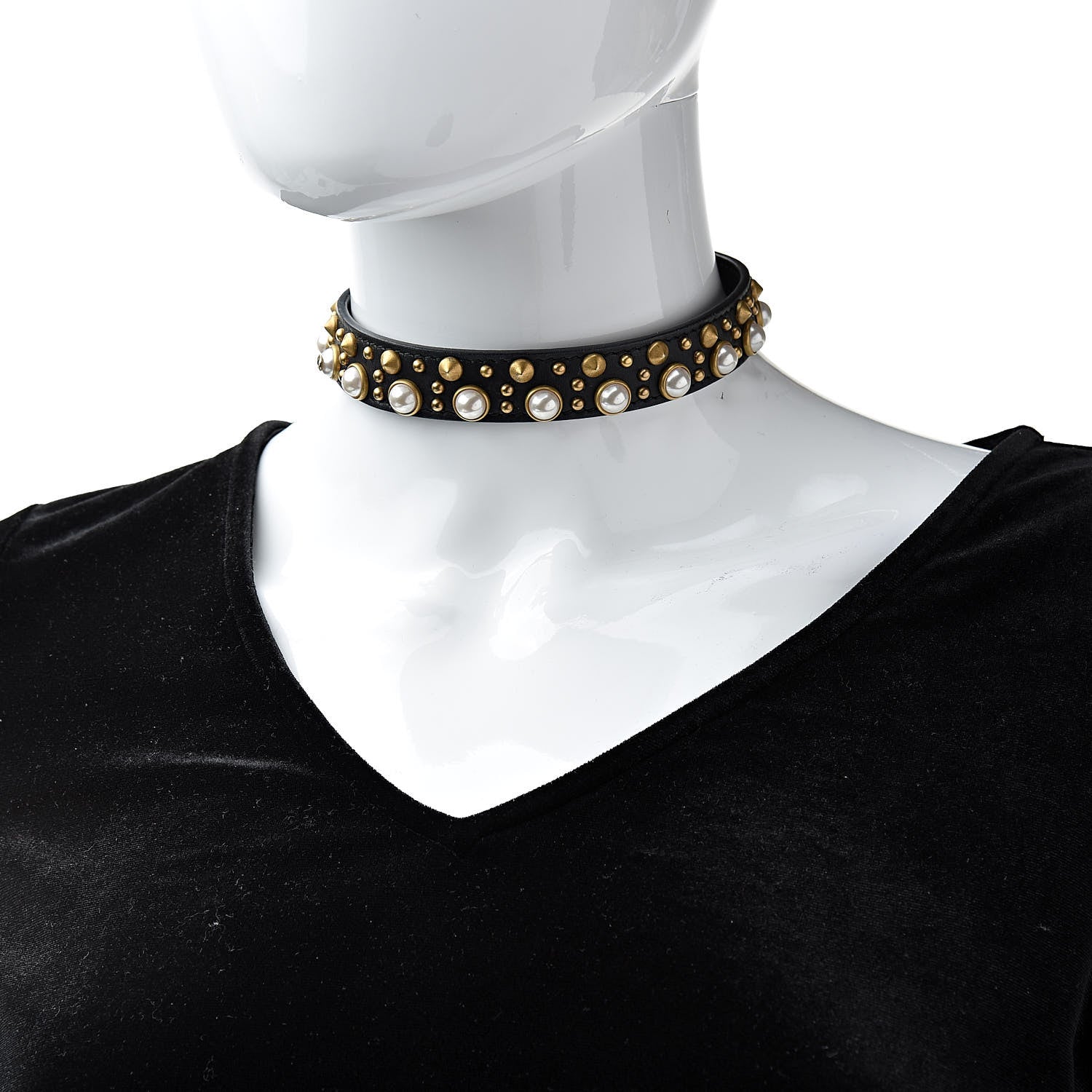 Gucci Calfskin Studded Choker Black 2 of 5