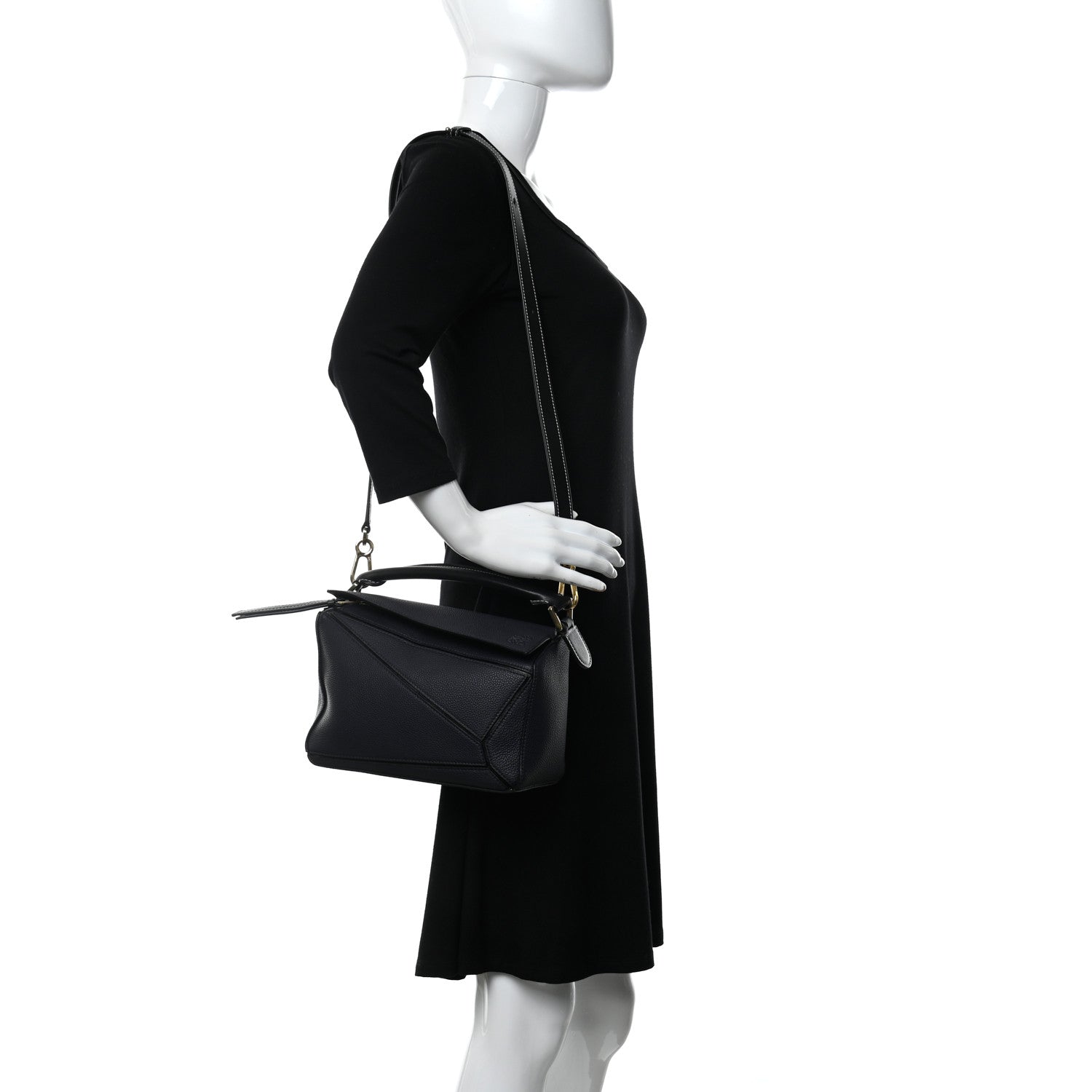 Loewe Calfskin Small Puzzle Bag Midnight Blue Black 2 of 9