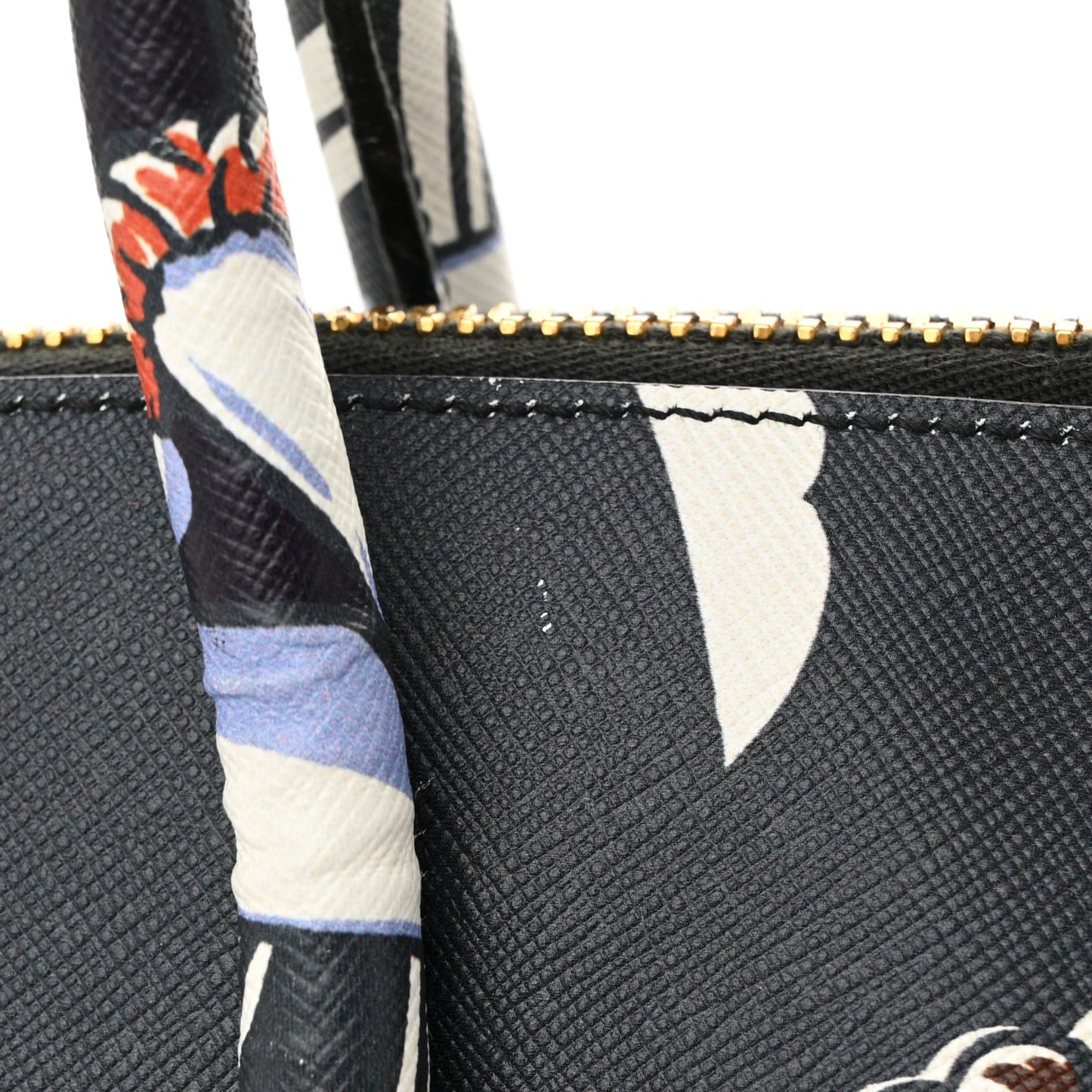 Saffiano Print Hawaiian Girl Front Pocket Tote Smeraldo