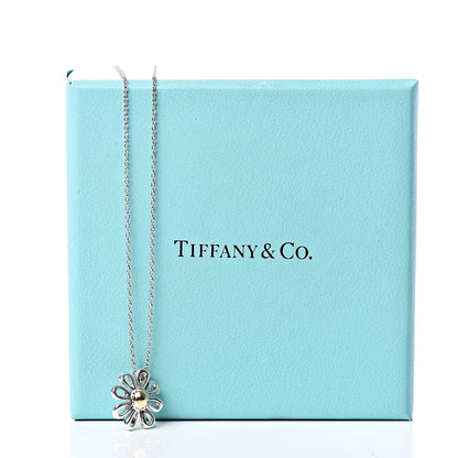 Tiffany Sterling Silver 18K Yellow Gold Daisy Pendant Necklace 7 of 7
