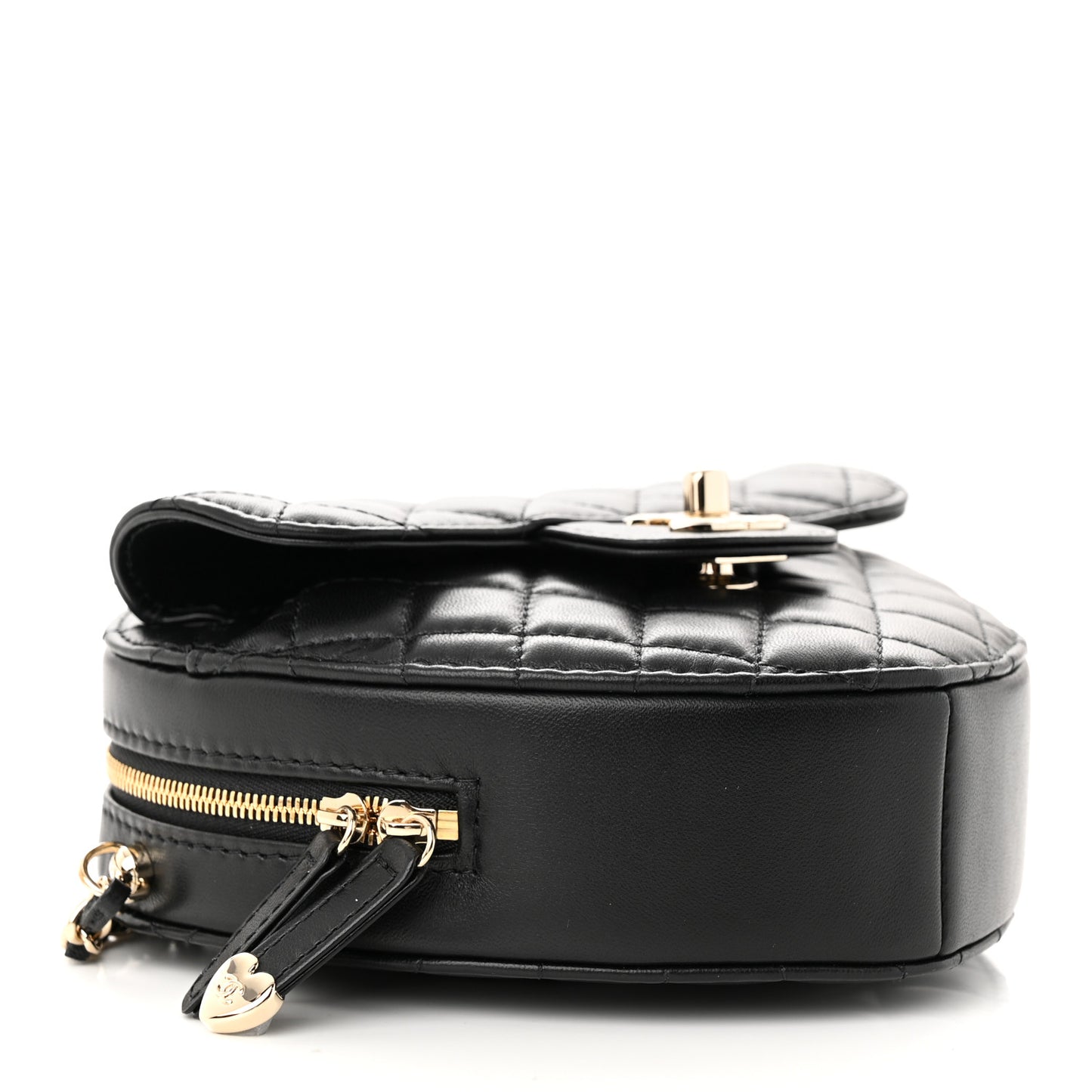 Lambskin Quilted CC In Love Heart Bag Black