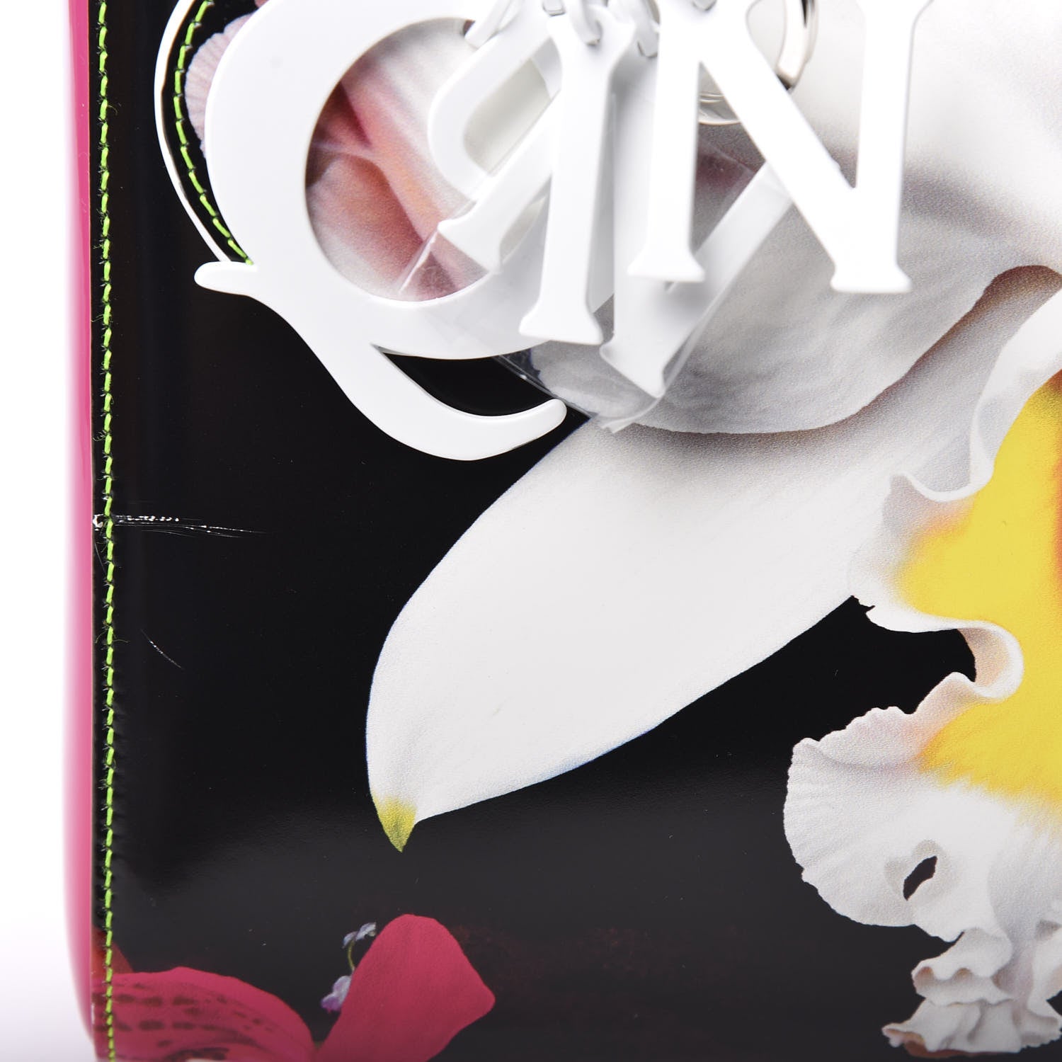 Christian Dior X MARC QUINN Glazed Patent Calfskin Art Medium Lady Dior Pink Multicolor 8 of 12