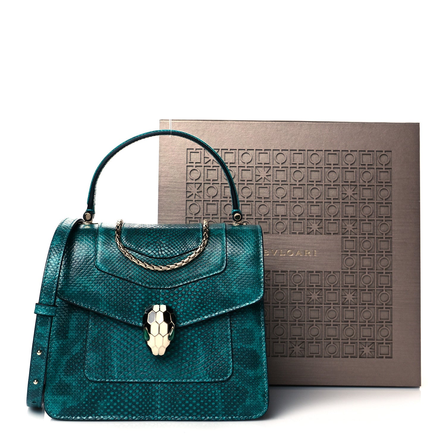 Bulgari Shiny Karung Serpenti Forever Top Handle Emerald Green 9 of 9