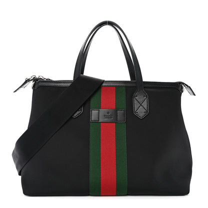 Gucci Techno Canvas Web Top Handle Shoulder Bag Black 1 of 12