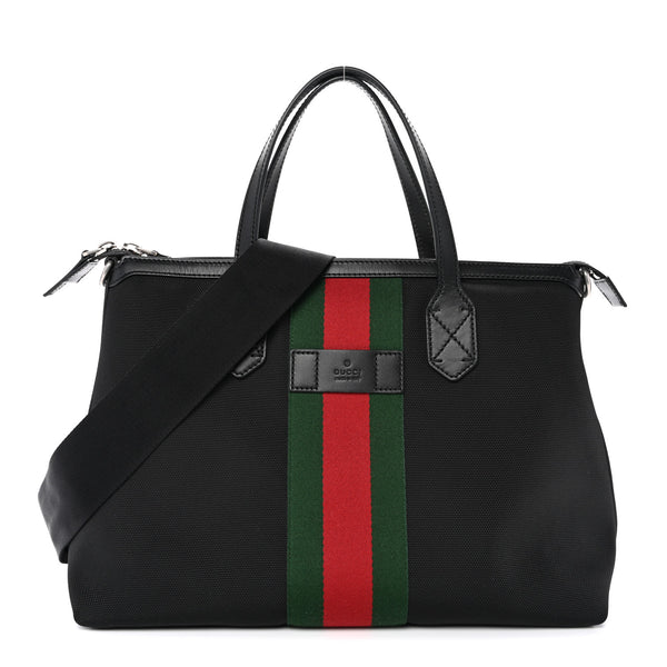 Gucci Techno Canvas Web Top Handle Shoulder Bag Black 1893707