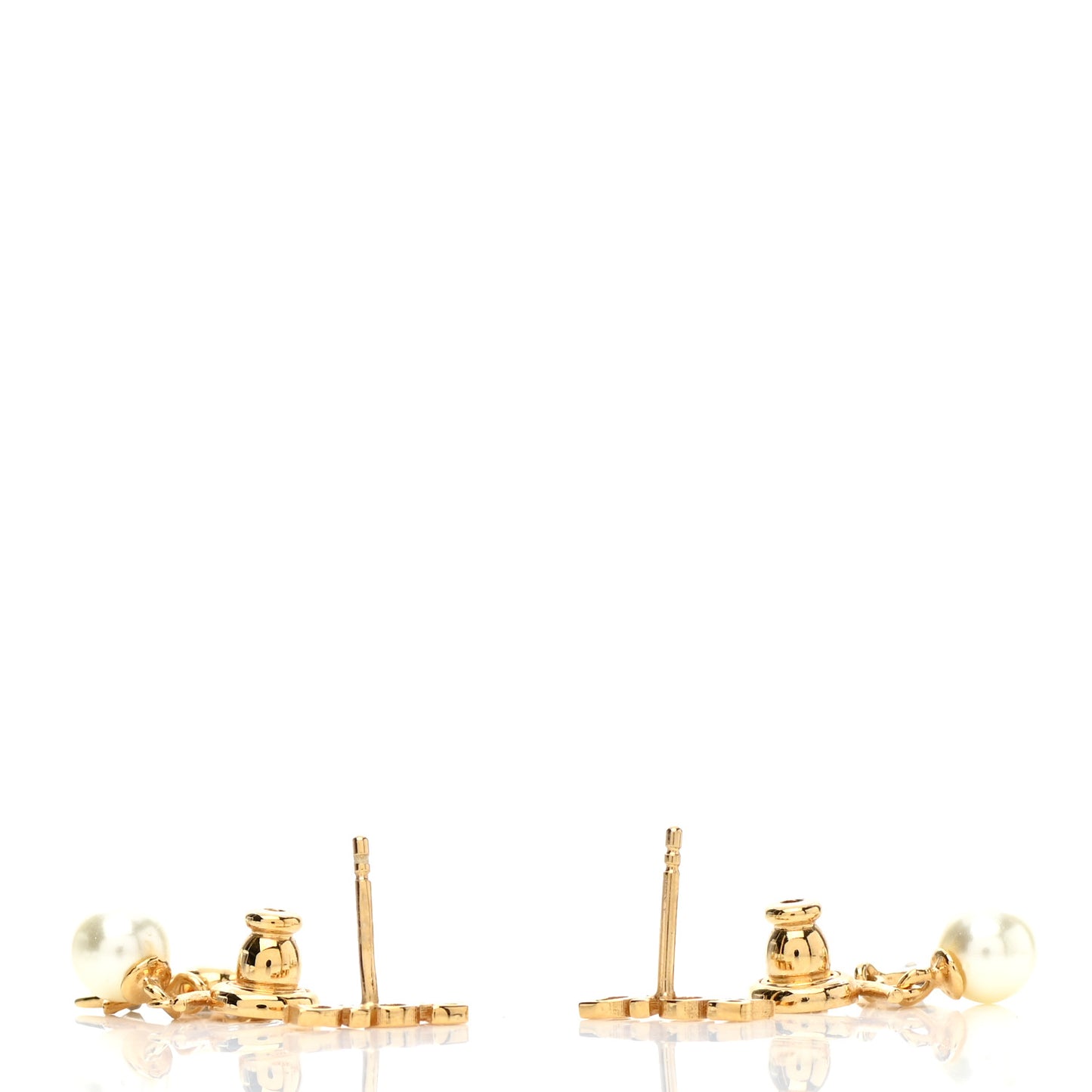 Pearl Crystal Dio(r)evolution Earrings Aged Gold