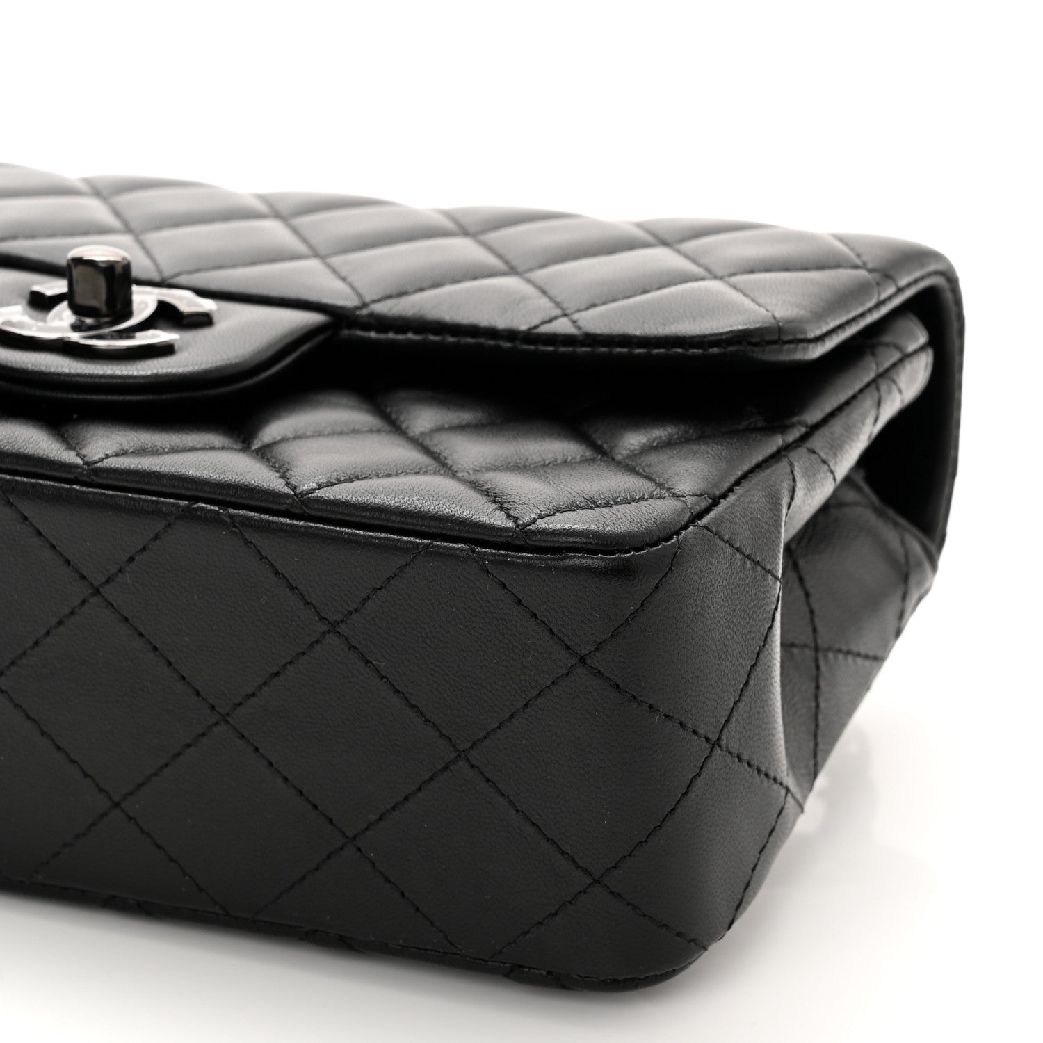 Chanel Lambskin Quilted Mini Rectangular Flap So Black 9 of 9