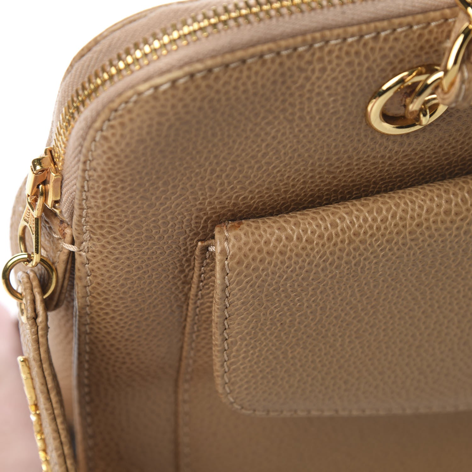 Chanel Caviar Flap Shoulder Bag Beige 11 of 11