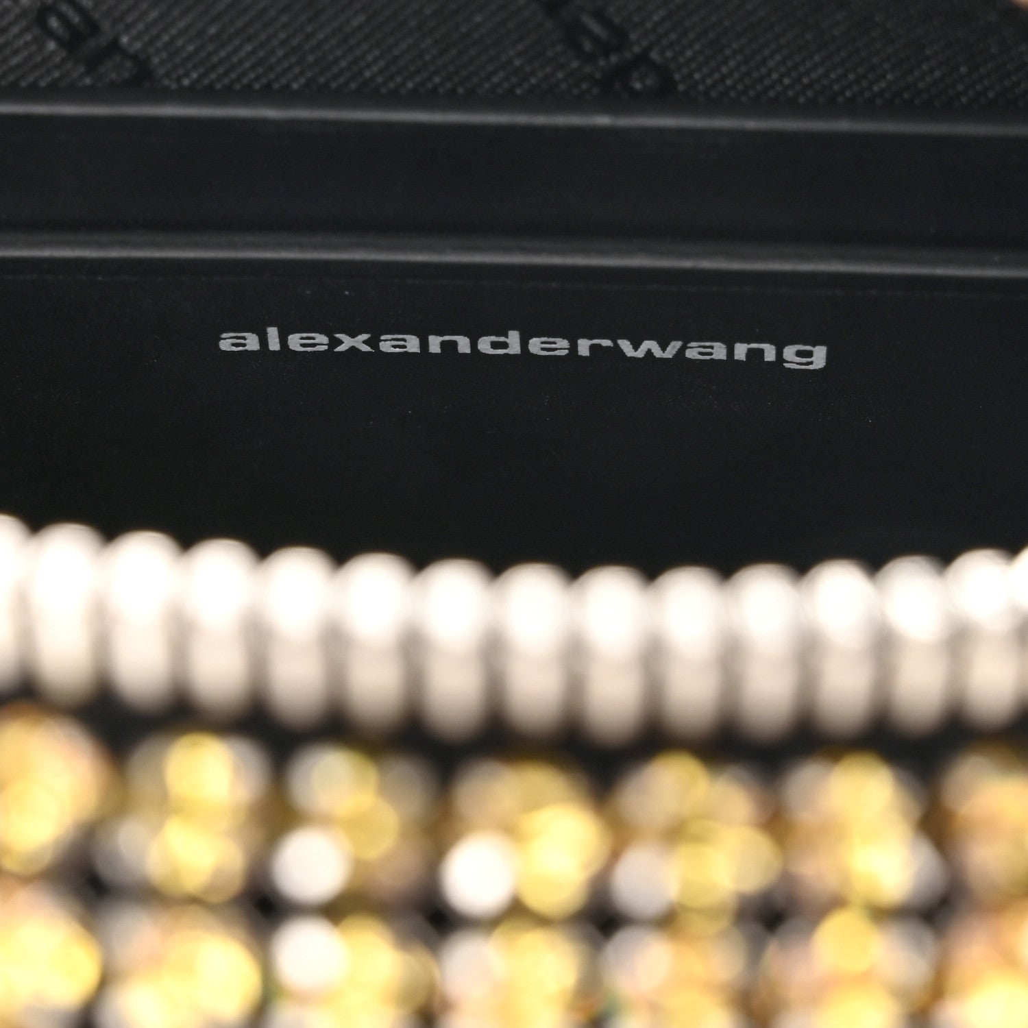Alexander Wang Mesh Crystal Rhinestone Mini Heiress Pouch Porcelain 6 of 13