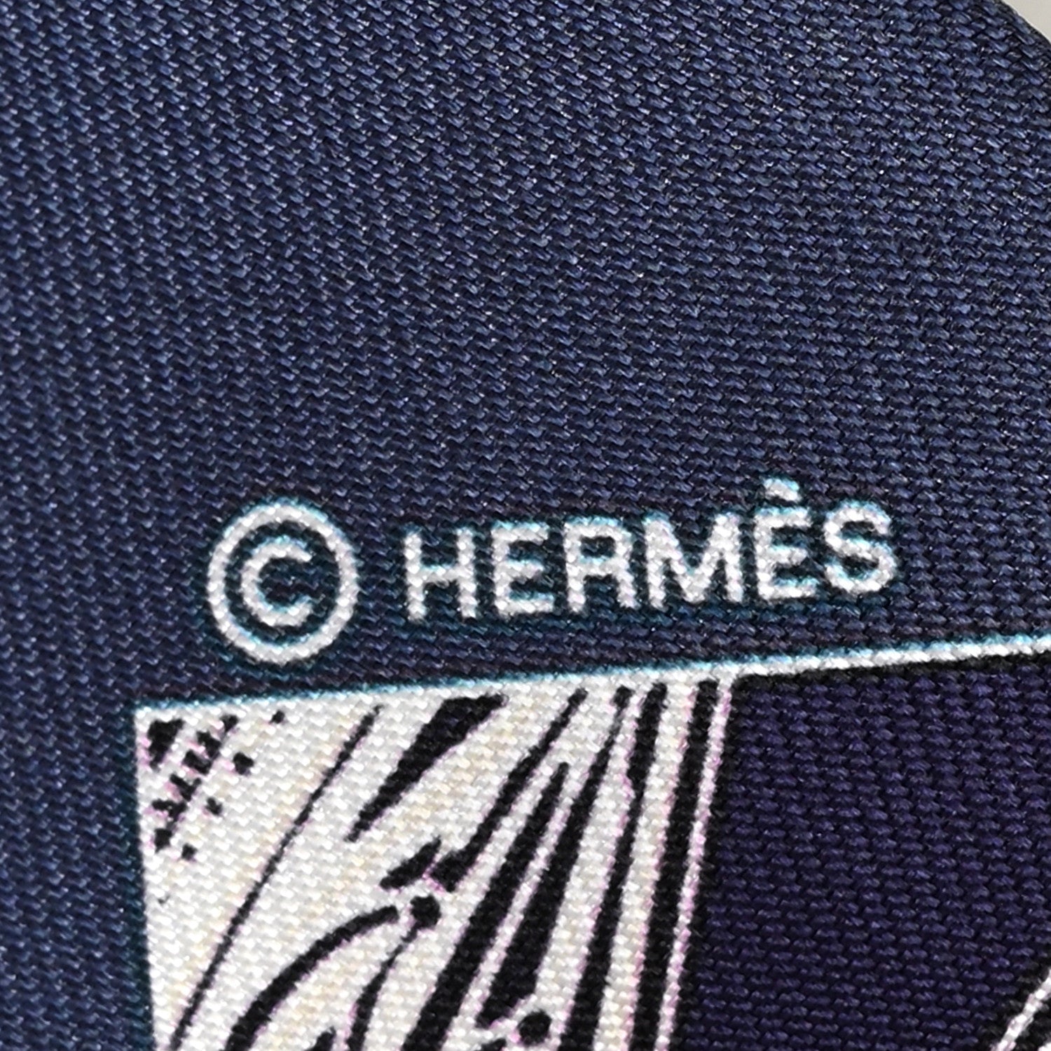 Hermes Silk Springs Springs Twilly Marine Creme Petrole 4 of 4