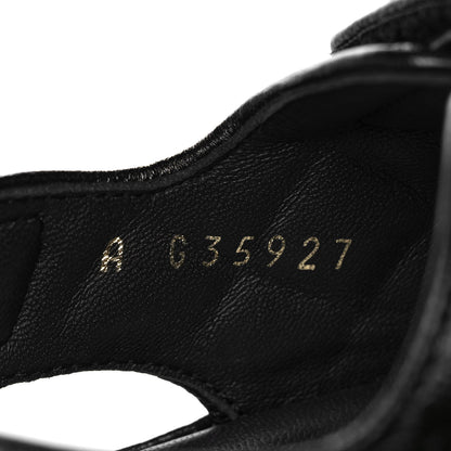 Chanel Grained Calfskin Velcro Dad Sandals 37 Black 8 of 9