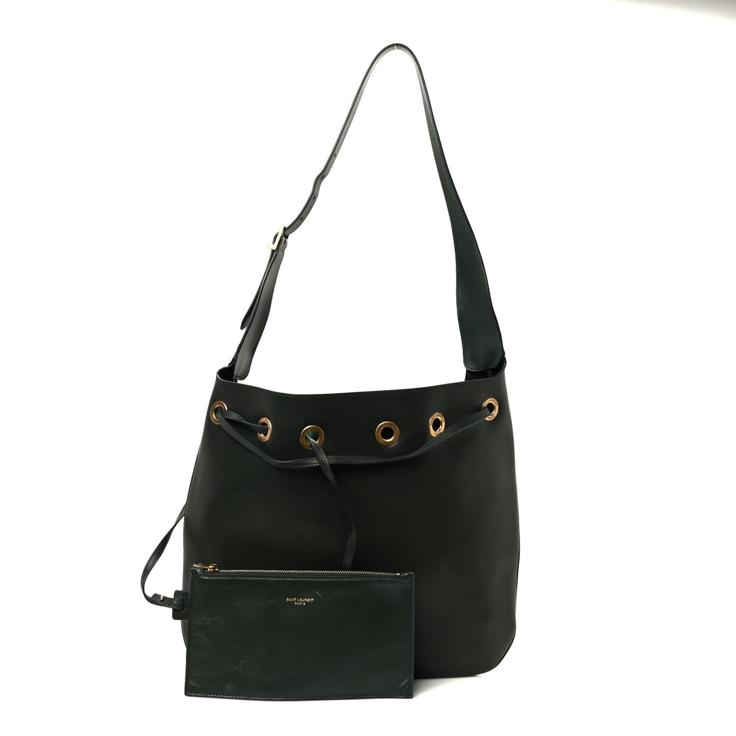 Calfskin Medium Paris VII Flat Hobo New Vert Fonce