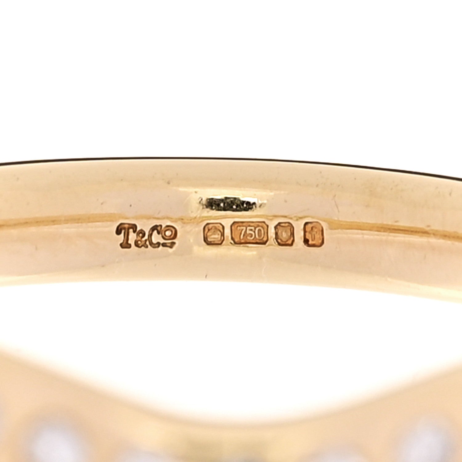 Tiffany 18K Yellow Gold Diamond .08ctw Elsa Peretti Curved Wedding Band Ring 56 7.5 5 of 5