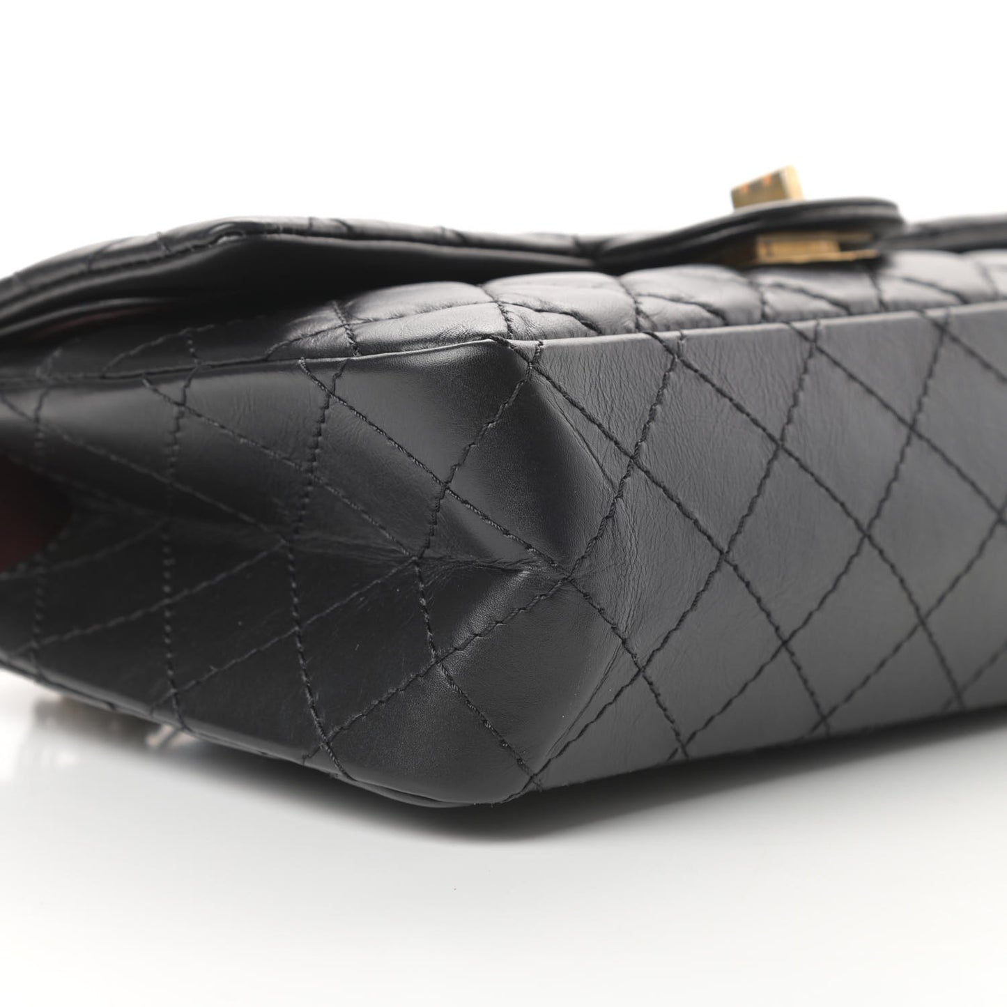 Aged Calfskin Quilted 2.55 Reissue 225 Flap Black