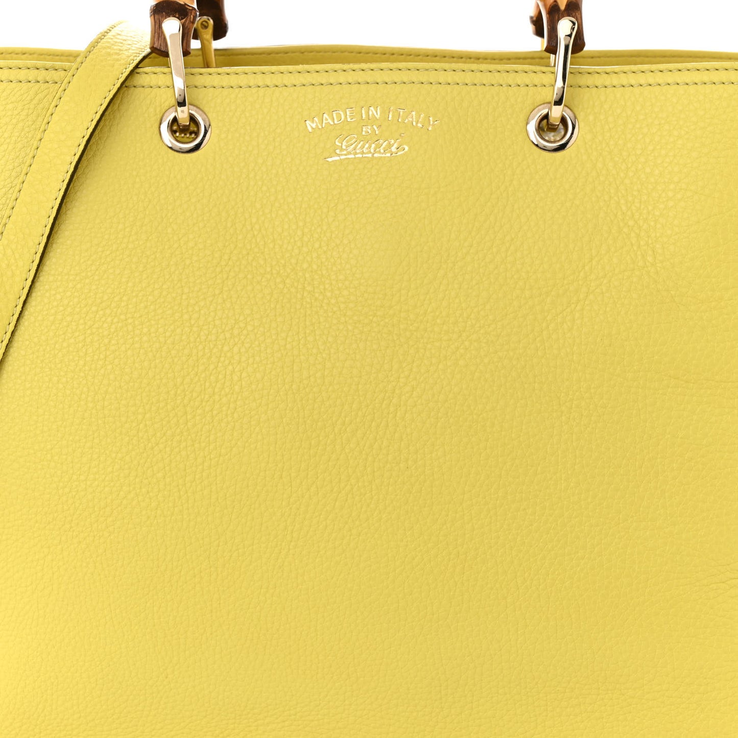 Calfskin Large Bamboo Shopper Tote Citrus