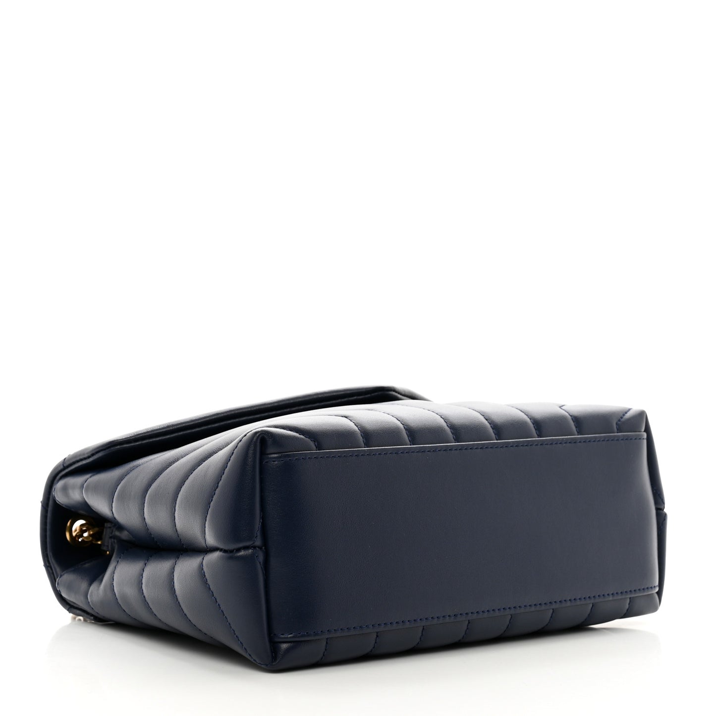 Calfskin Y Quilted Monogram Small Loulou Chain Satchel Blue Charron