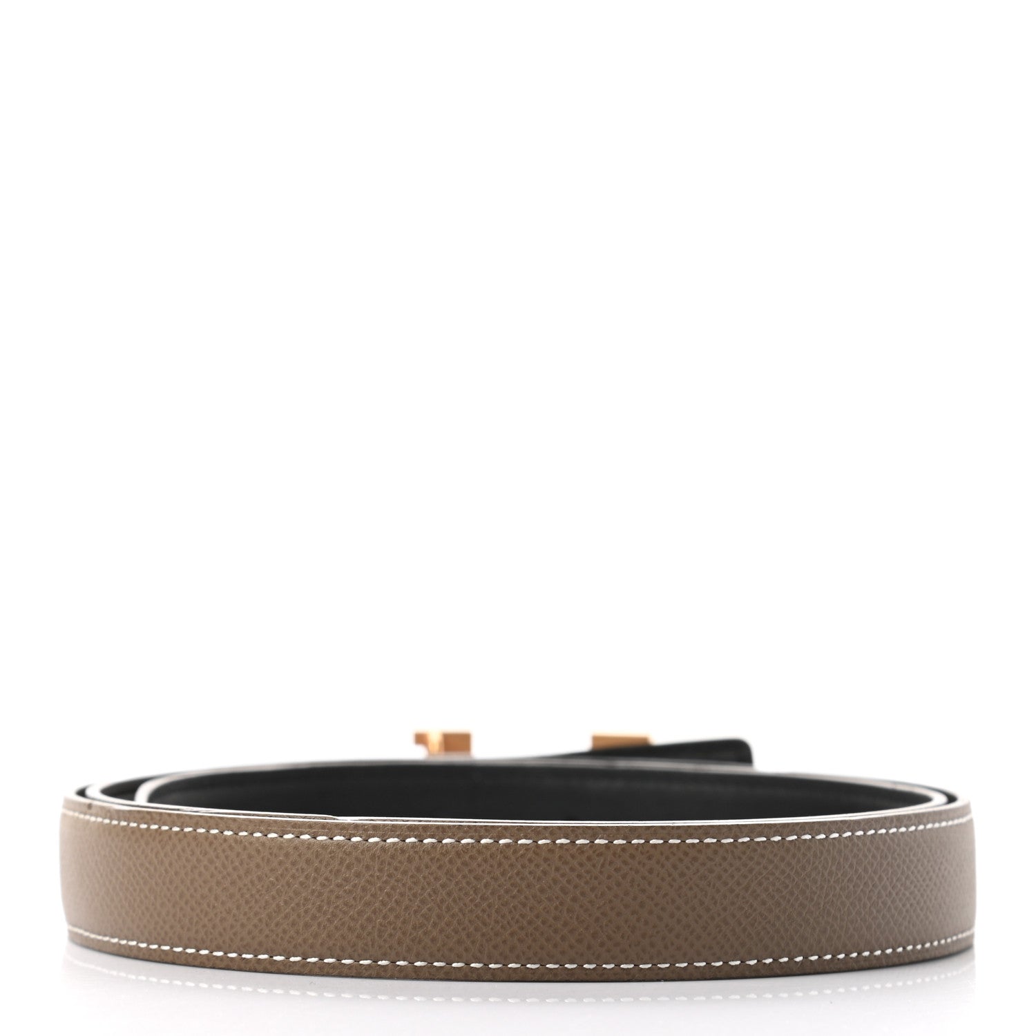 Hermes Swift Epsom 24mm Mini Constance H Belt 95 Black Etoupe 2 of 5