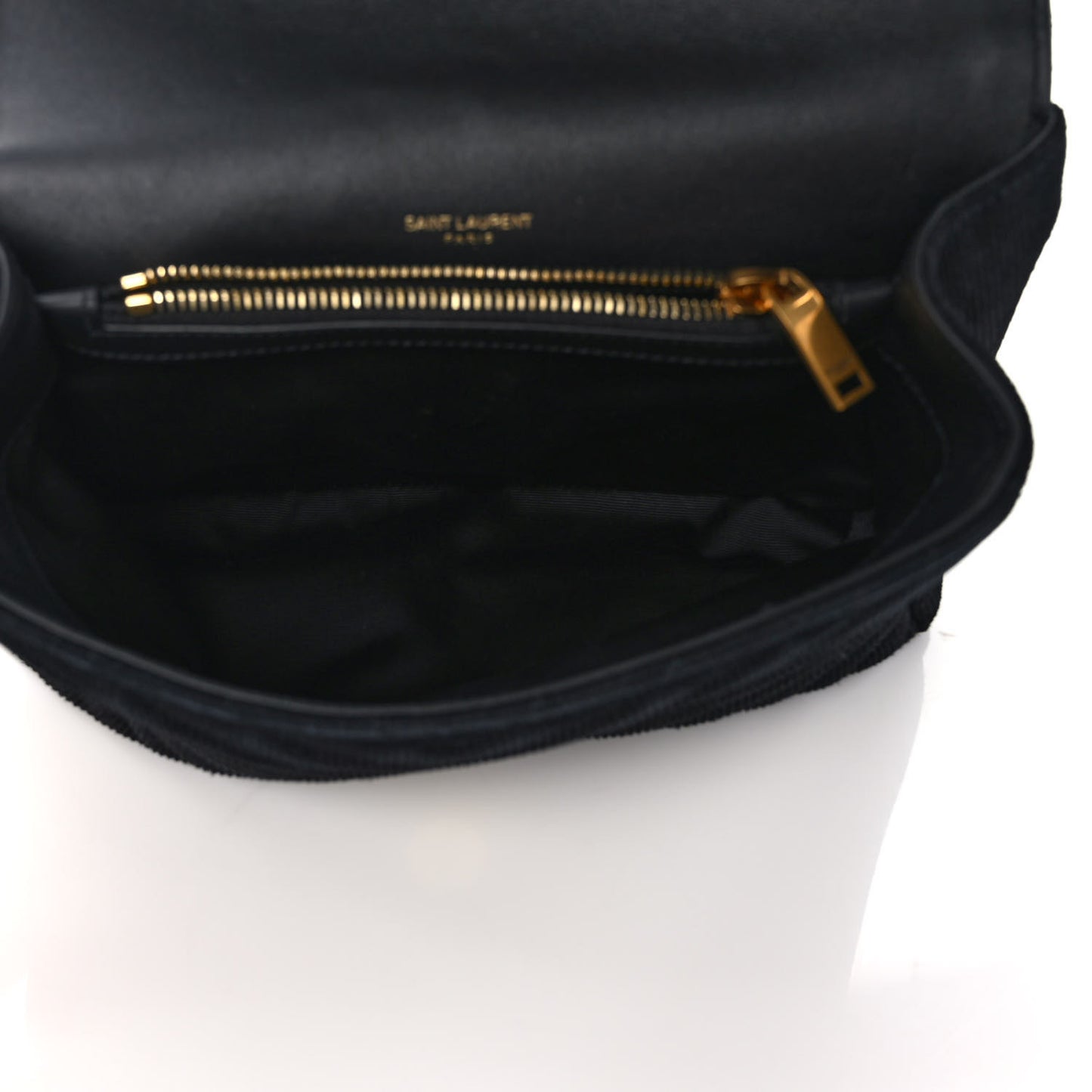 Corduroy Matelasse Chevron Monogram Medium College Bag Softy Black