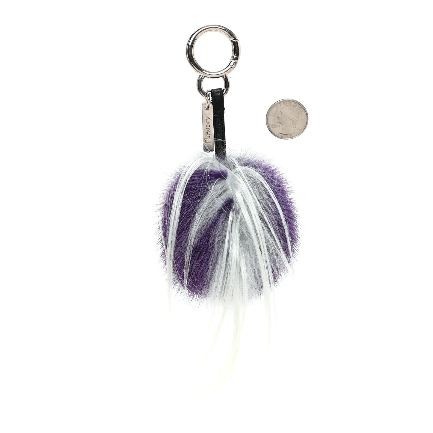 Shiny Nappa Mink Fox Fur Crystal QuTweet Dazzling Bag Bug Charm Multicolor