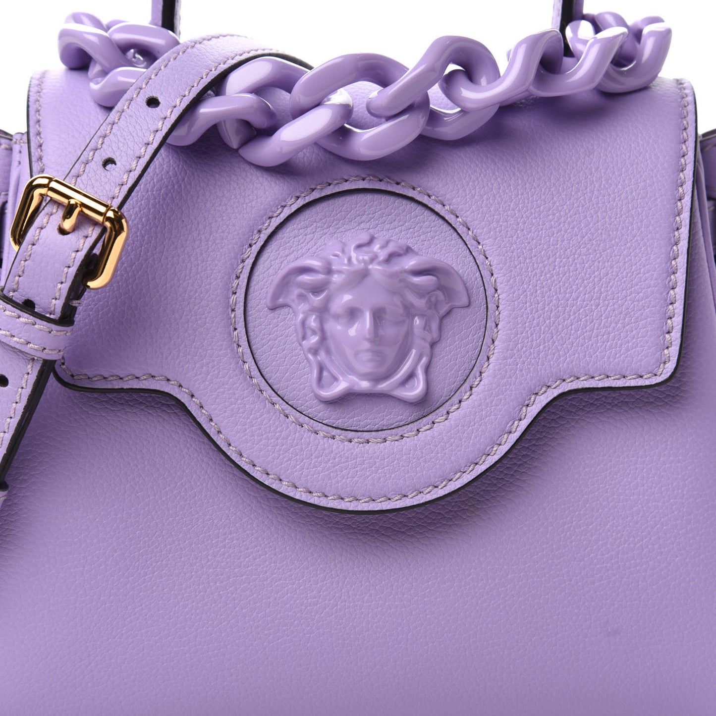 Calfskin Medusa Small Top Handle Handbag Lilac