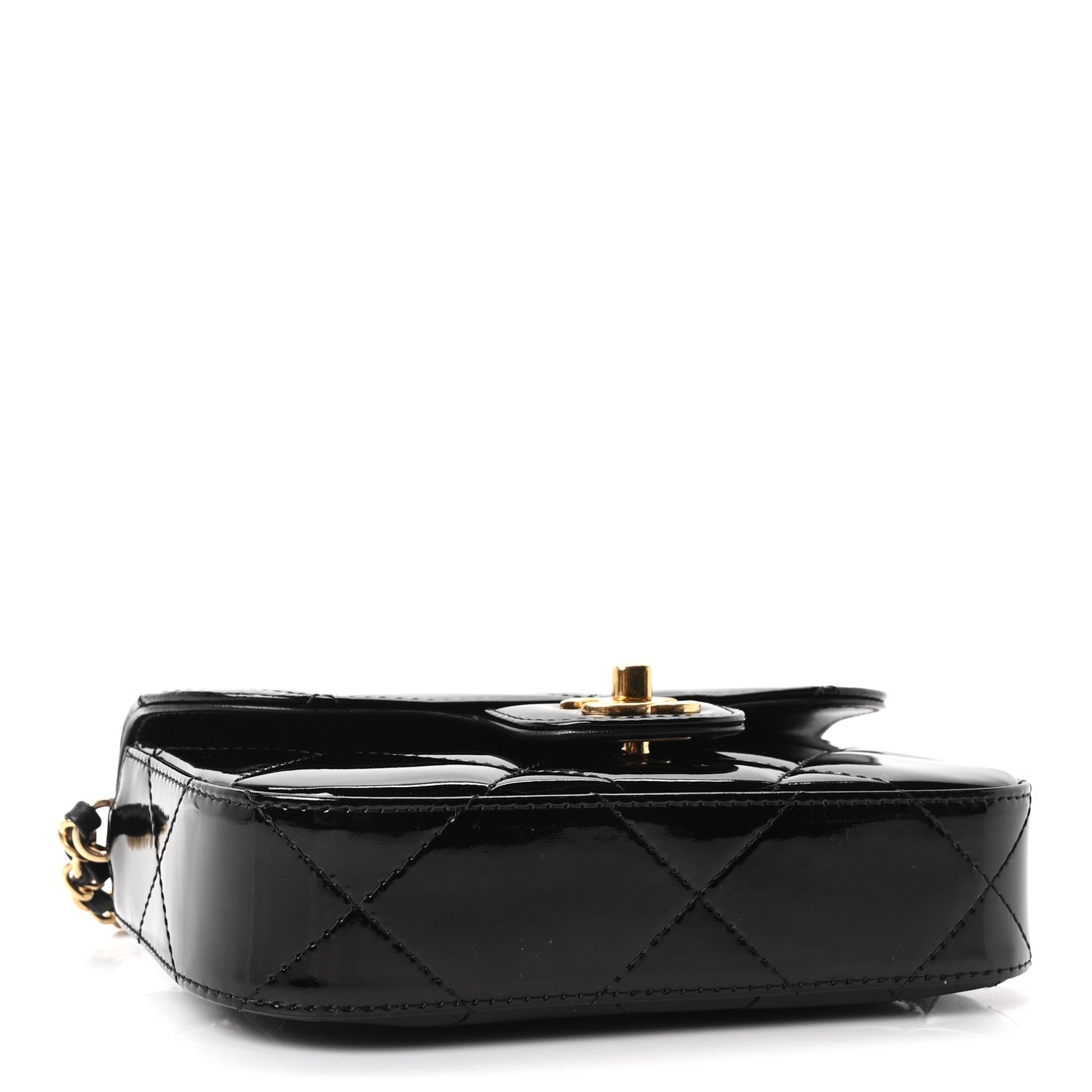 Chanel Metallic Mirror Calfskin Mini Top Handle Clutch With Chain  Black 6 of 19