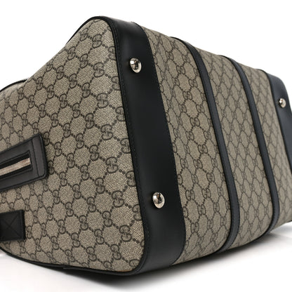 Gucci GG Supreme Monogram Selleria Calfskin Medium Duffle Beige Ebony Black 8 of 10