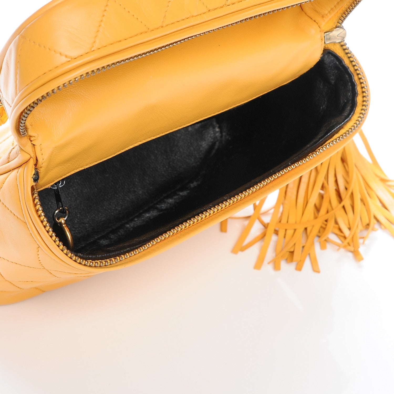 Chanel Lambskin CC Tassel Shoulder Bag Yellow 5 of 8