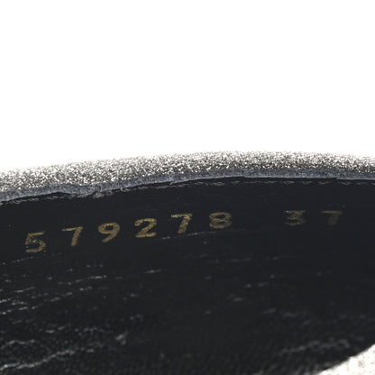Balenciaga Glitter Calfskin Pointed Toe Knife 40mm Mules 37 Silver Black 8 of 9