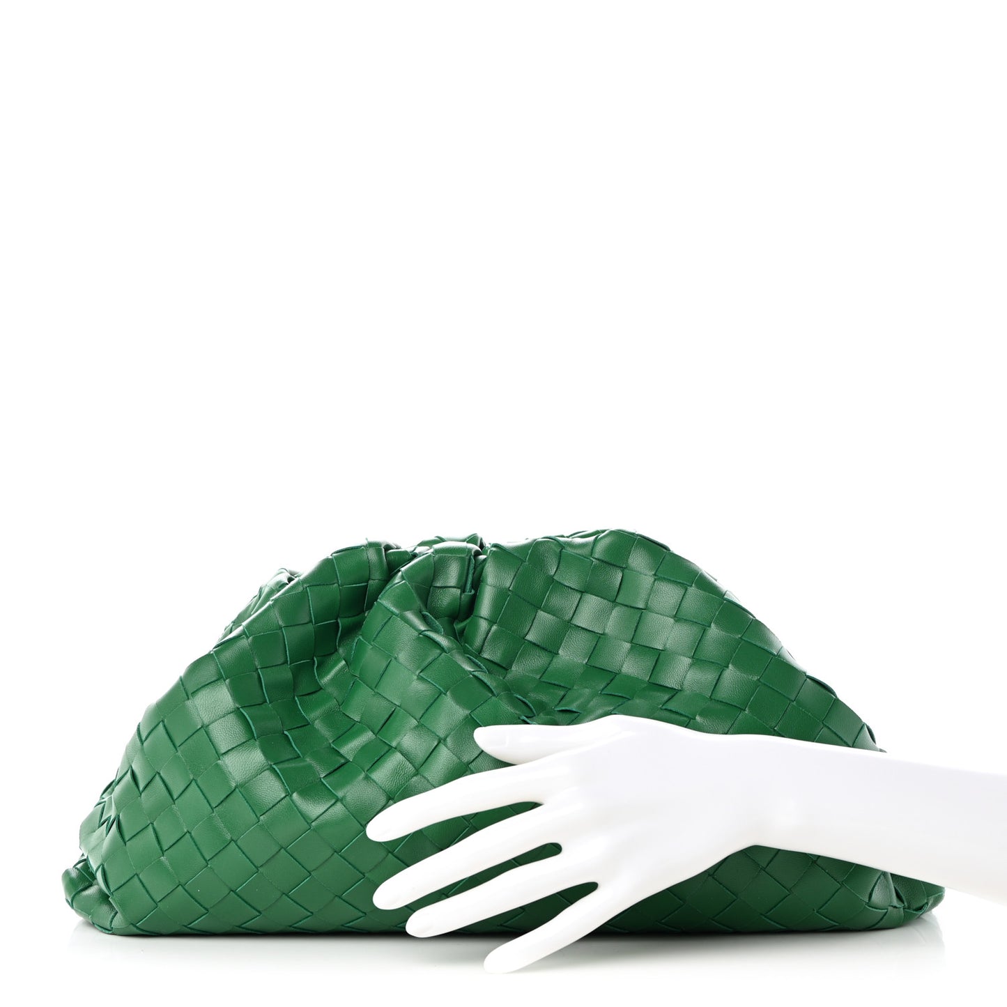 Nappa Maxi Intrecciato The Pouch Oversized Clutch Racing Green