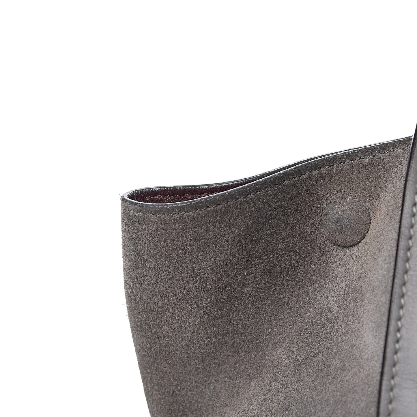Crocodile Embossed Nubuck Medium Trapeze Grey