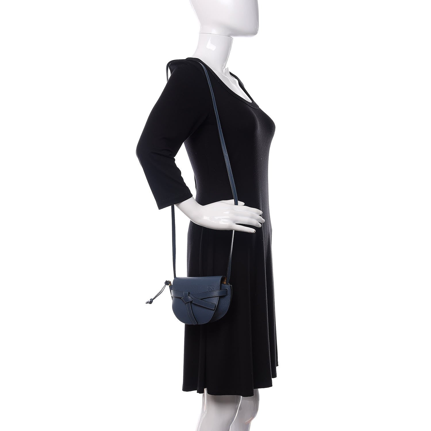 Loewe Grained Calfskin Mini Gate Crossbody Bag Steel Blue 2 of 9
