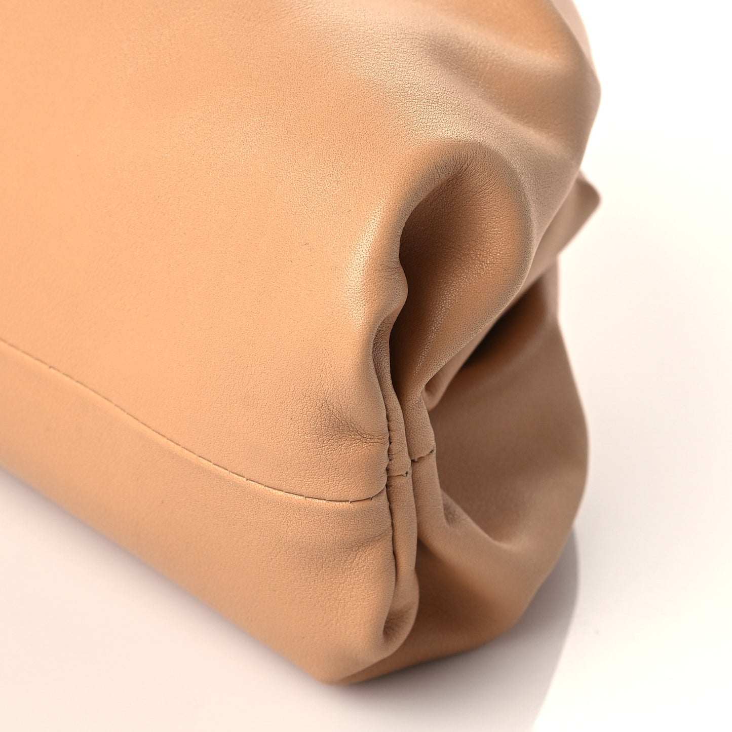 Smooth Butter Calf The Pouch Oversized Clutch Almond