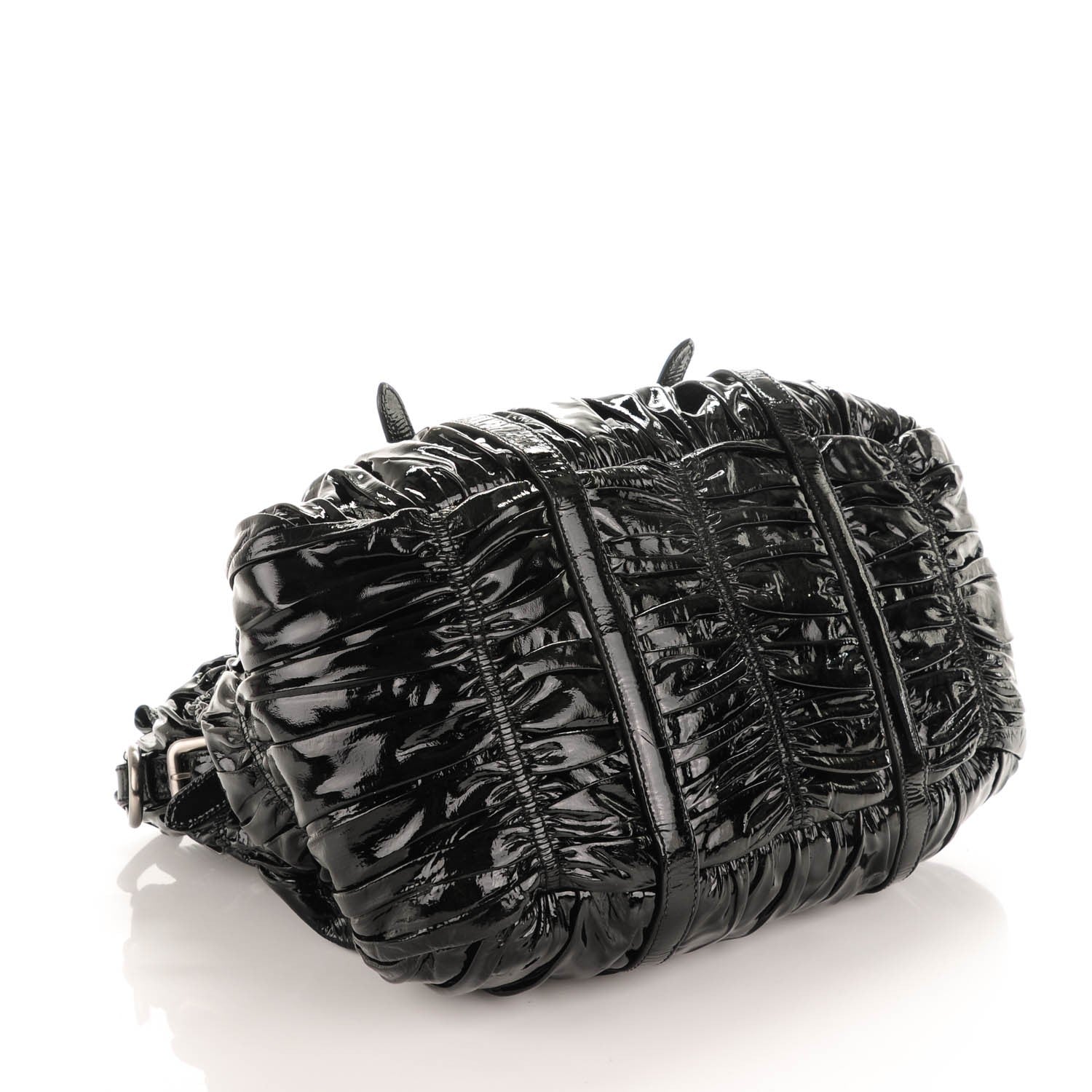 Prada Vernice Gaufre Tote Black 4 of 7